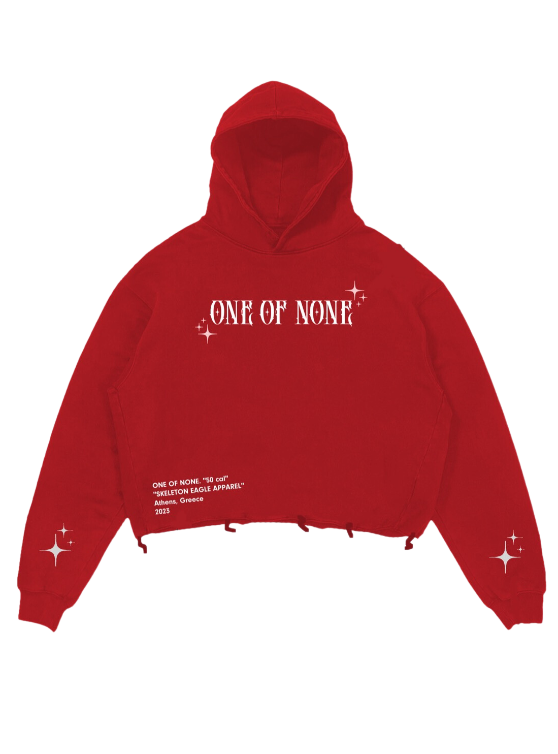 Red "1:0"Distressed Hoodie