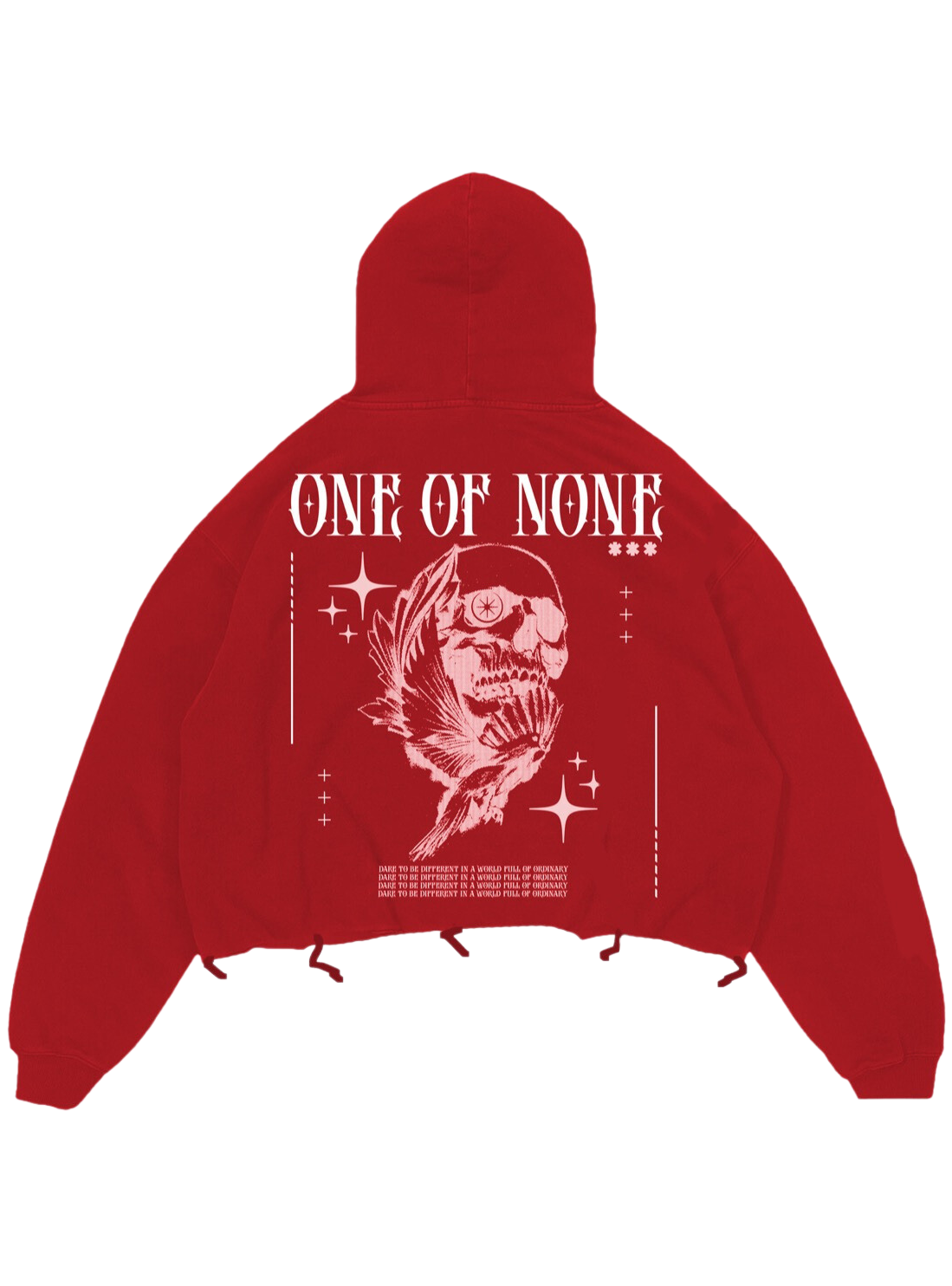 Red "1:0"Distressed Hoodie