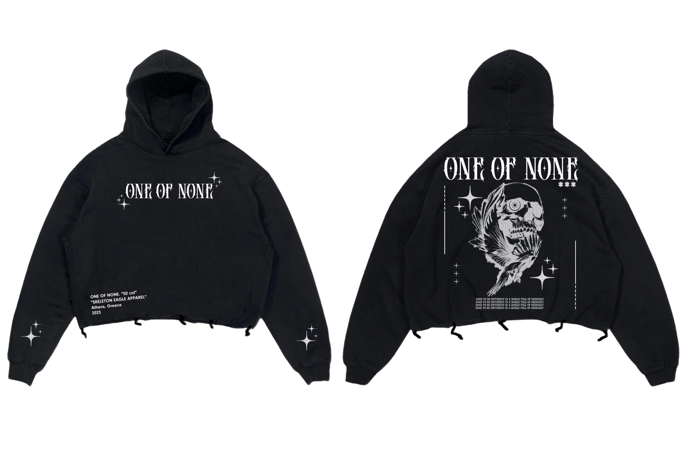 Black Distressed "1:0" Hoodie