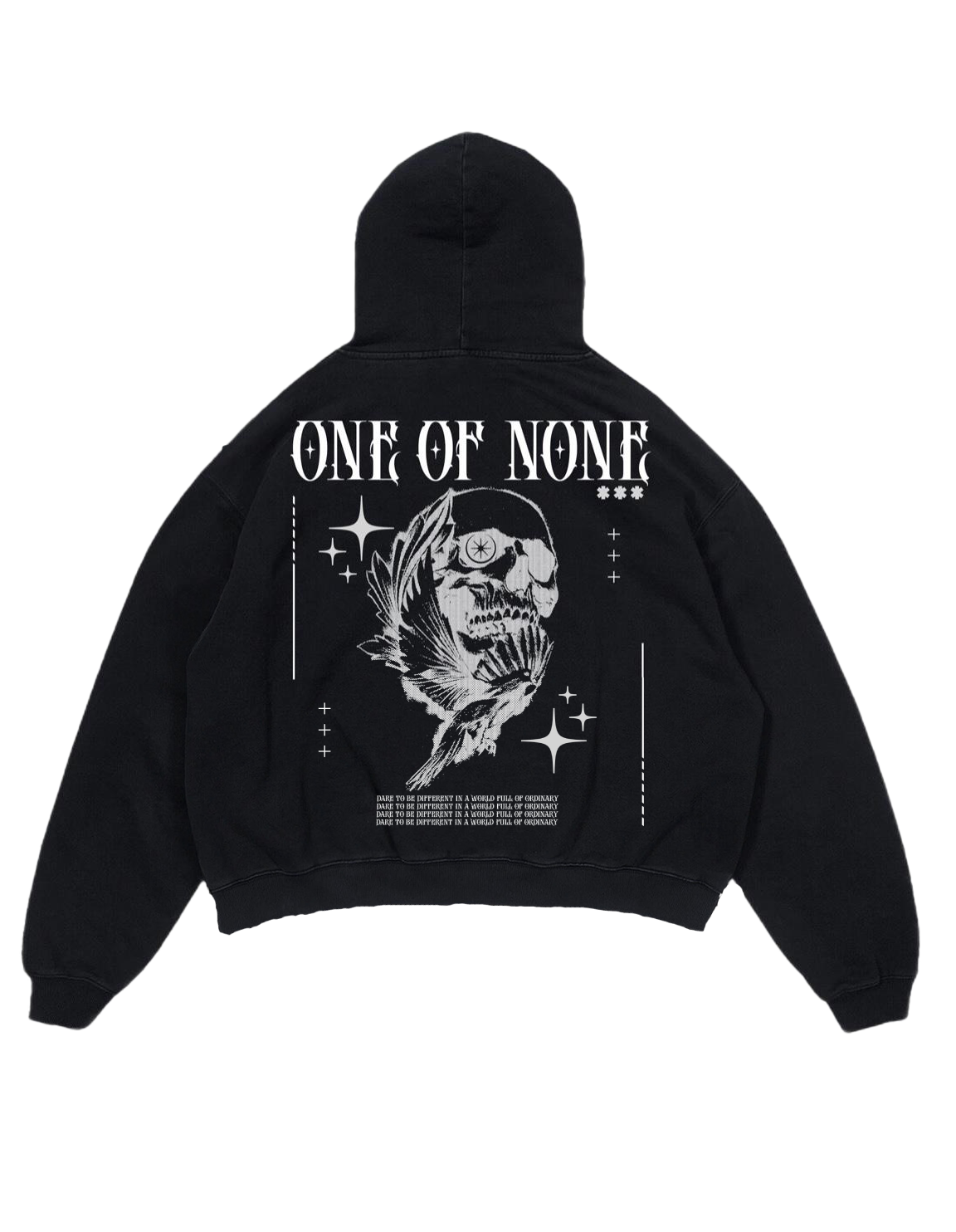 Black Distressed "1:0" Hoodie