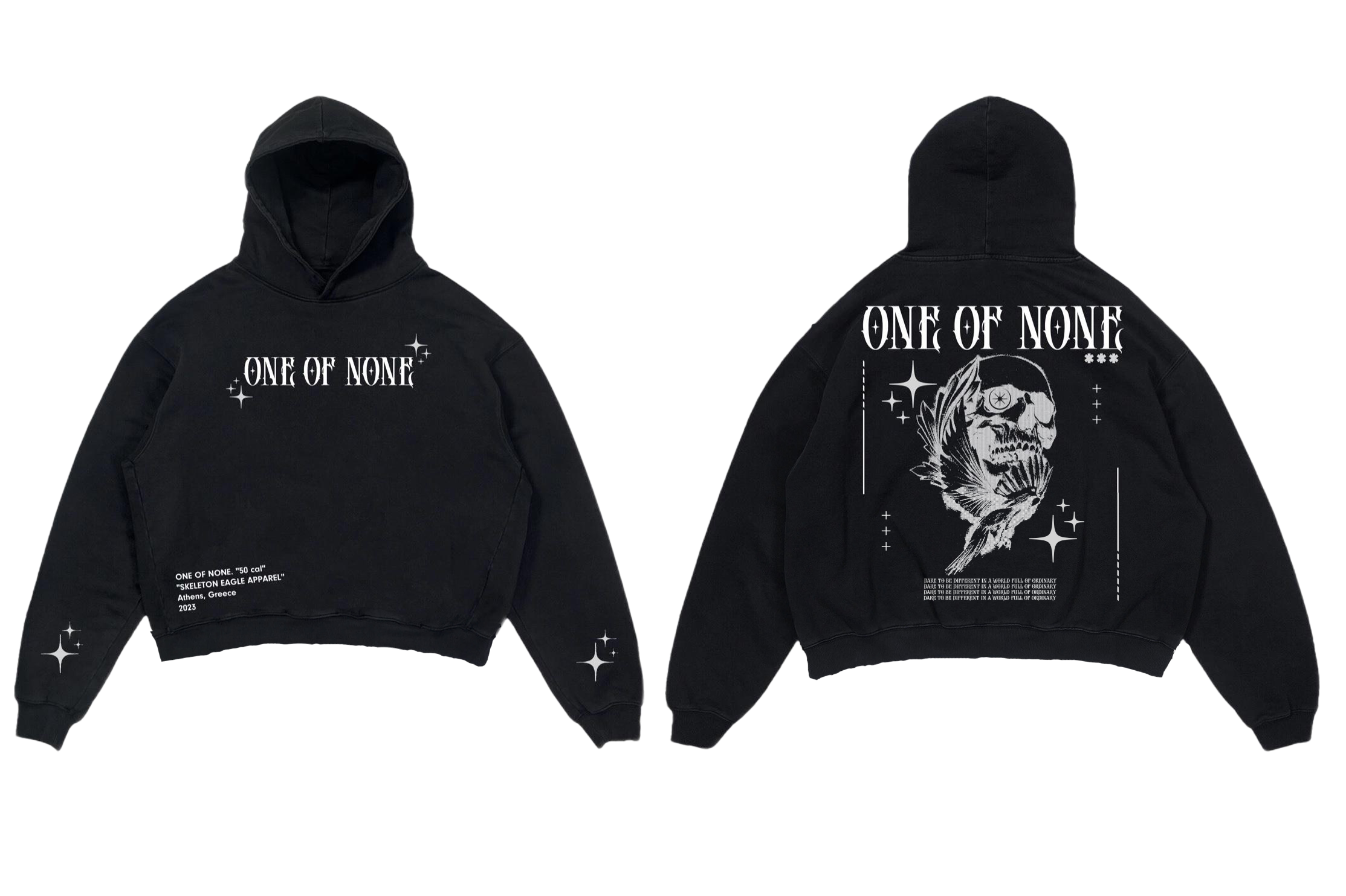 Black Distressed "1:0" Hoodie