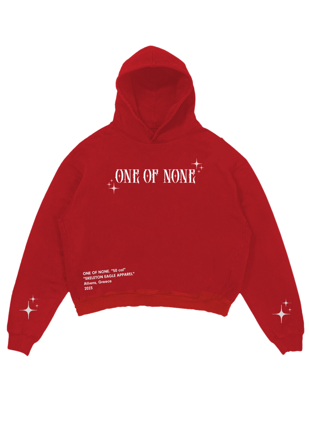 Red "1:0"Distressed Hoodie